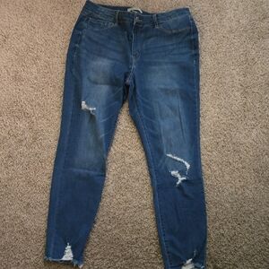Refuge Blue Jeggings with Distressed Details